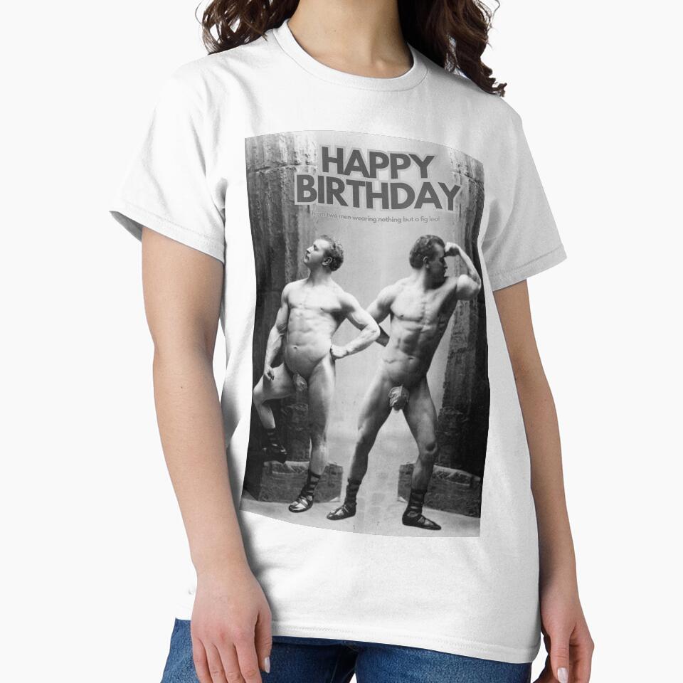 Happy Birthday Funny Vintage Bodybuilders Posing by TeeKid T-Shirts, Hoodie, Sweatshirt | BlankRebels.com (Image 2)