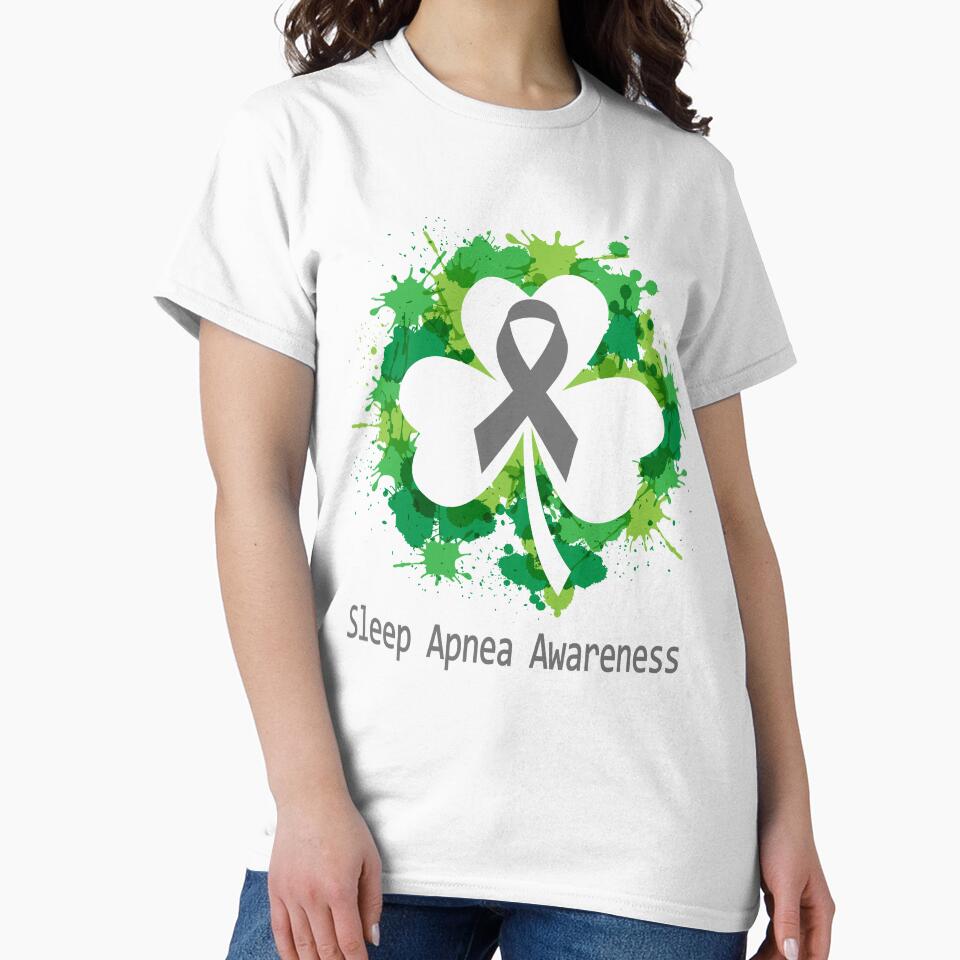 Sleep Apnea Awareness Clover Ribbon Happy Patricks Day Support Sleep Apnea Warrior Gifts by Tammyilaria