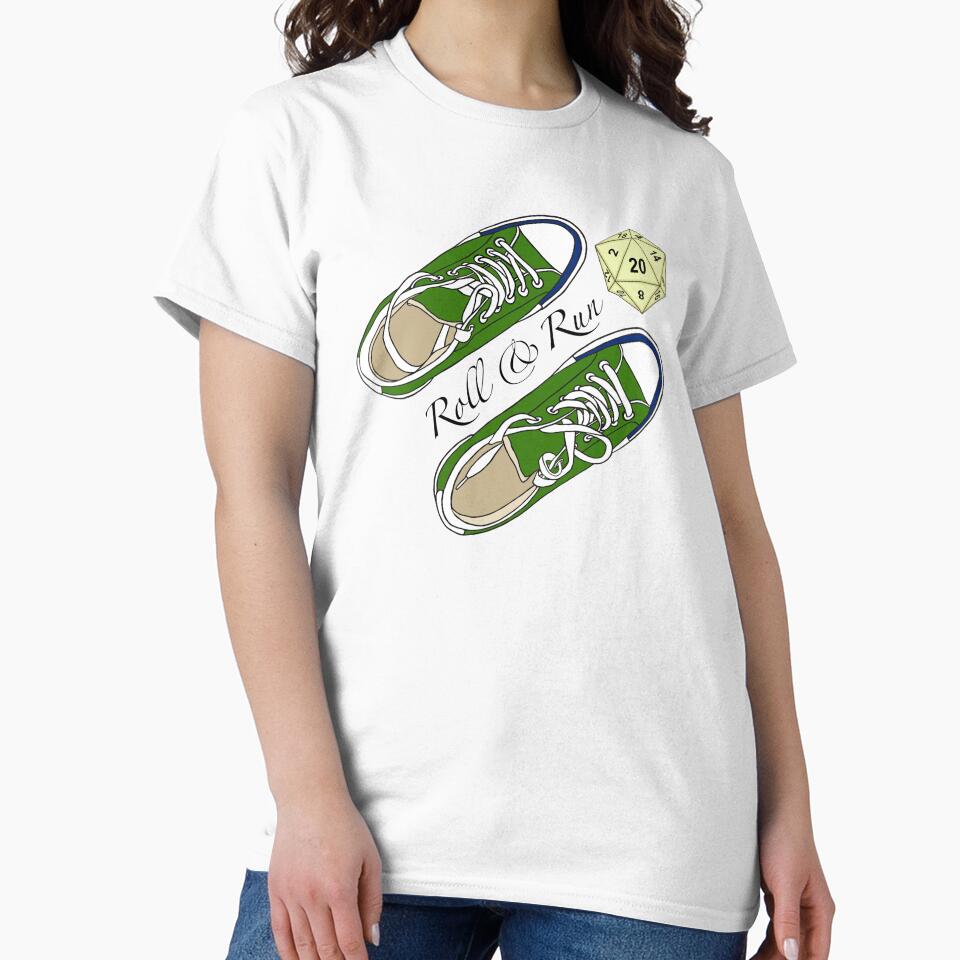 Green Sneakers and D20. Roll and Run. Critical Hit. by KateQR T-Shirts, Hoodie, Sweatshirt | BlankRebels.com (Image 2)
