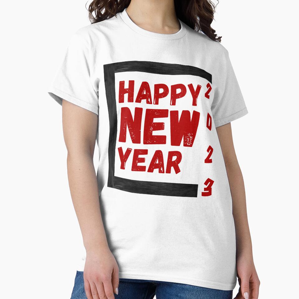 HAPPY NEW YEAR 2023 - SIMPLE VINTAGE TRENDY WORDING by Lu7u T-Shirts, Hoodie, Sweatshirt | BlankRebels.com (Image 2)
