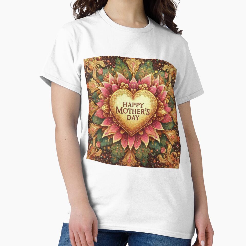 Flower Golden Mothers Day Heart Gift Card by Illuministique T-Shirts, Hoodie, Sweatshirt | BlankRebels.com (Image 2)