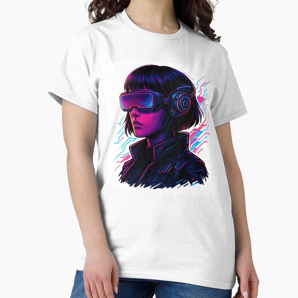 Cyberpunk VR Futuristic Girl by Amr Siam T-Shirts, Hoodie, Sweatshirt | BlankRebels.com (Image 2)
