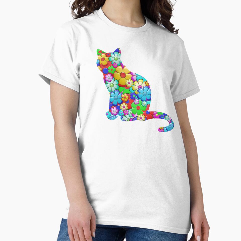 Colorful Spring flowers cat by eireaine T-Shirts, Hoodie, Sweatshirt | BlankRebels.com (Image 2)