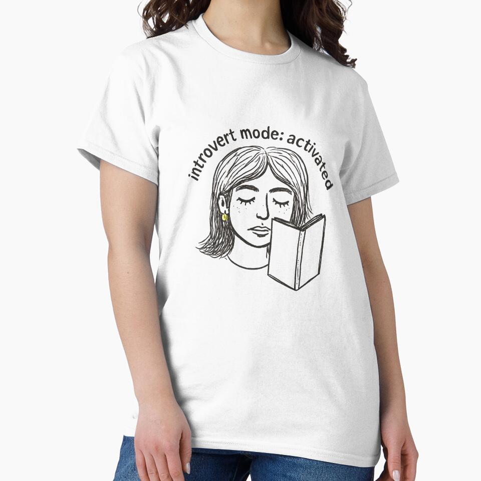 Introvert Mode Activated Bookish Girl Drawing by TheCandidate