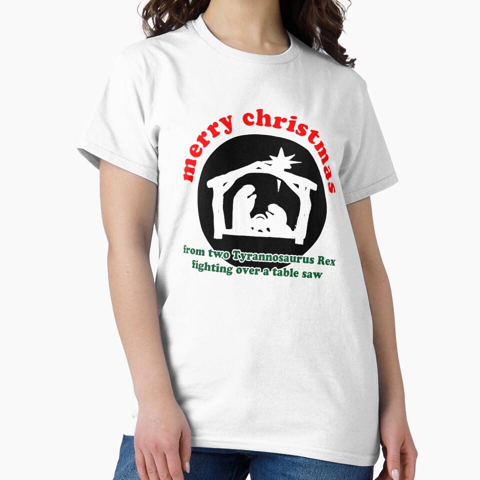 Merry Christmas Tyrannosaurus Table Saw by joshpincus T-Shirts, Hoodie, Sweatshirt | BlankRebels.com (Image 2)