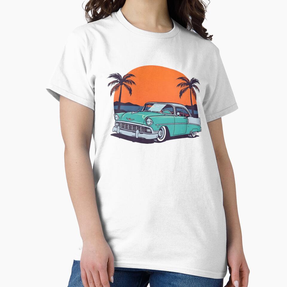 Classic car by the sea by SanchillShop