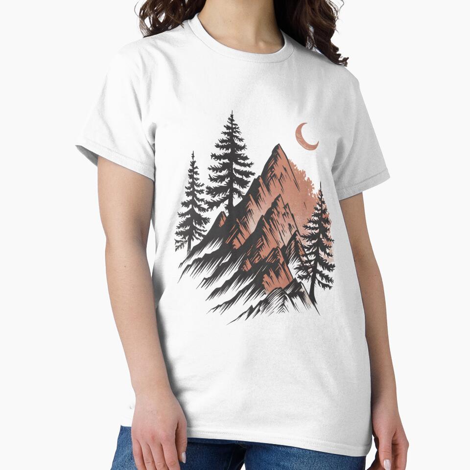 Crescent Moon Mountain Range by AnamMHavan T-Shirts, Hoodie, Sweatshirt | BlankRebels.com (Image 2)
