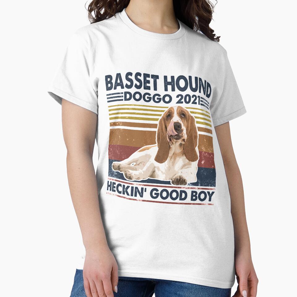 Basset Hound Doggo 2021 Heckin Good Boy Vintage by enedinake43 T-Shirts, Hoodie, Sweatshirt | BlankRebels.com (Image 2)