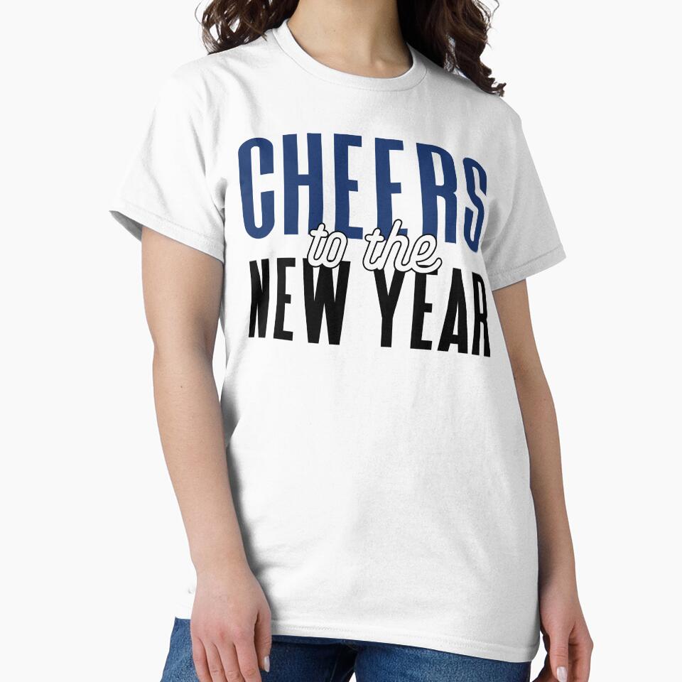 Cheers to the New Year - Happy New Year 2024 Celebration (Dark Blue and Black Design) by Spiprinto T-Shirts,... (Image 2)
