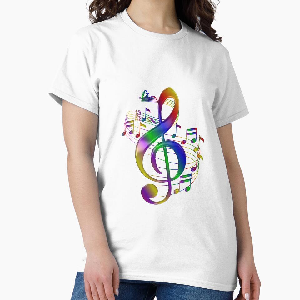 Colorful Treble Clef With Music Notes by CoolDoodles T-Shirts, Hoodie, Sweatshirt | BlankRebels.com (Image 2)