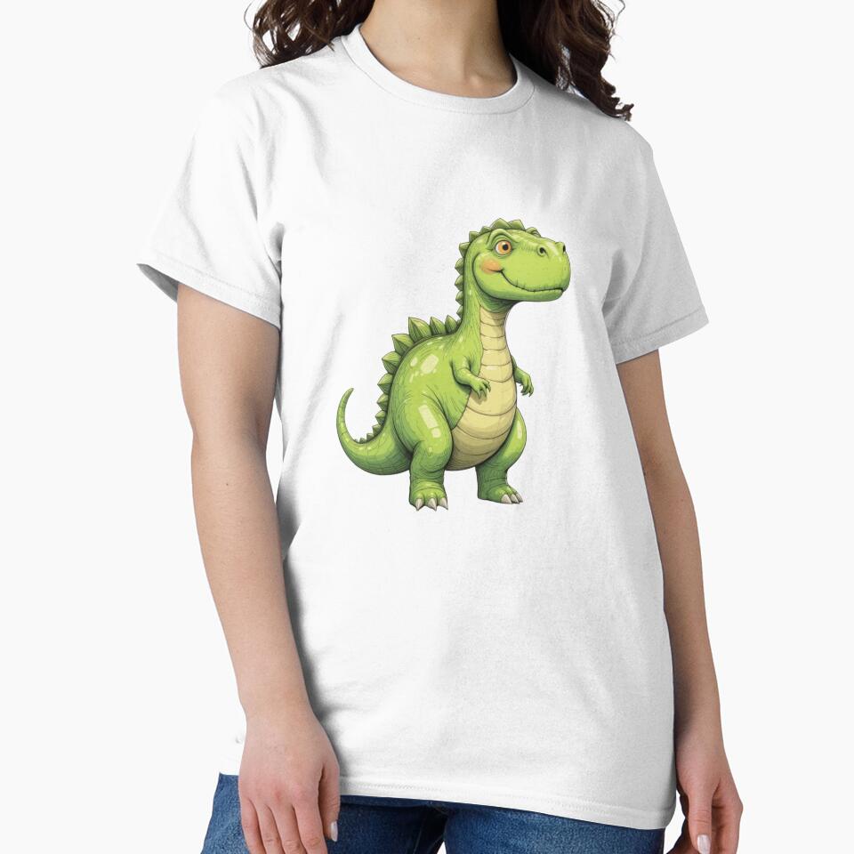 Whimsical Green Dinosaur – Funny Hand-Drawn Art by RelaxMusic T-Shirts, Hoodie, Sweatshirt | BlankRebels.com (Image 2)