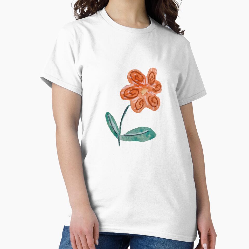 Flower red blue textured a watercolor sketch by Yana Mustafina | Boho Soulful Designs T-Shirts, Hoodie, Sweatshirt (Image 2)
