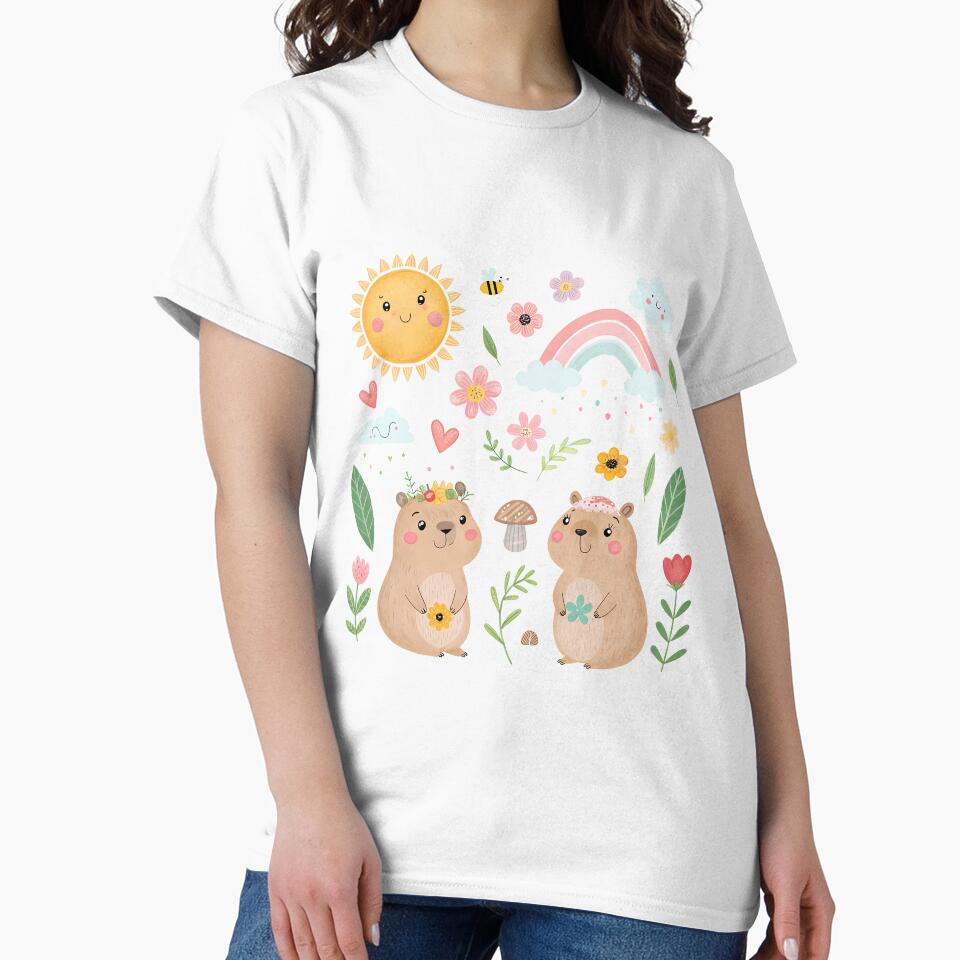 A0735 Springtime Capy Vibes by angieart68 T-Shirts, Hoodie, Sweatshirt | BlankRebels.com (Image 2)