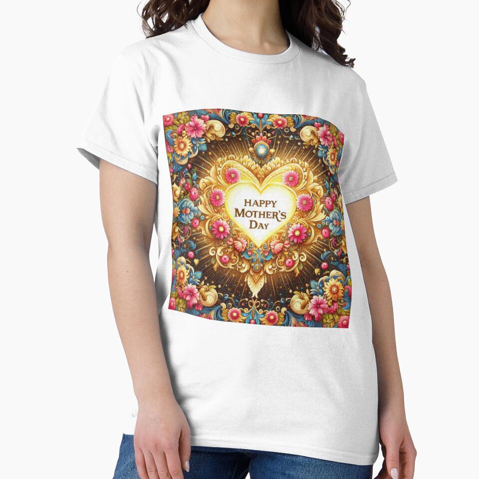 Floral Glowing Heart Mothers Day Gift by Illuministique T-Shirts, Hoodie, Sweatshirt | BlankRebels.com (Image 2)