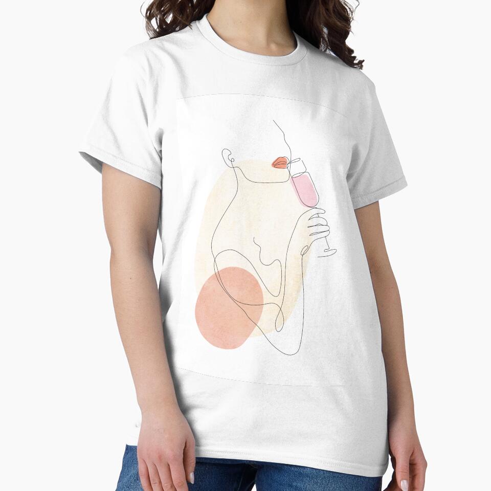 Wine line art by SurfolioPrints T-Shirts, Hoodie, Sweatshirt | BlankRebels.com (Image 2)