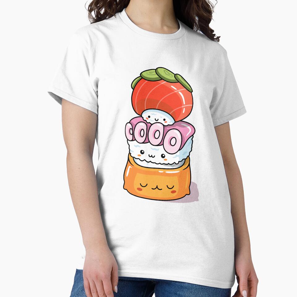 Cute Kawaii Sushi Stack Trio Friends Group 3 by KILLTHEBOX T-Shirts, Hoodie, Sweatshirt | BlankRebels.com (Image 2)