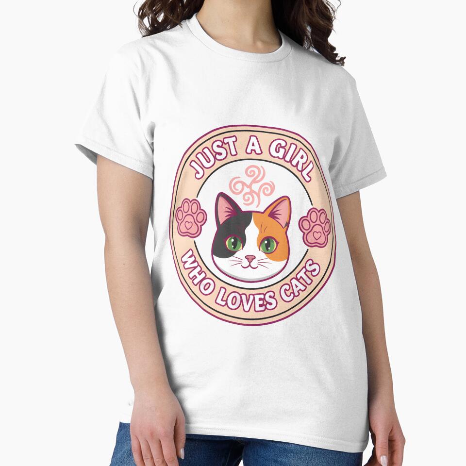 Just a Girl Who Loves Cats by MANA-Goods T-Shirts, Hoodie, Sweatshirt | BlankRebels.com (Image 2)