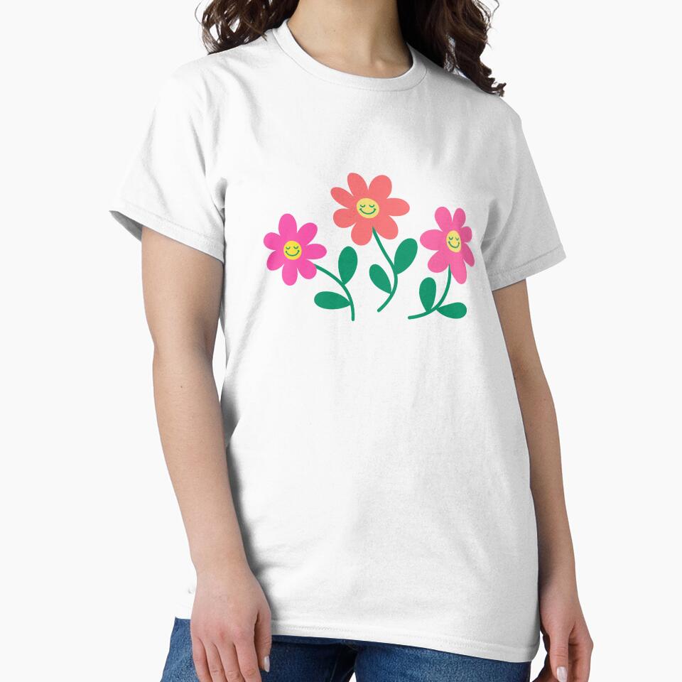 Three smiling flowers by Jea-la T-Shirts, Hoodie, Sweatshirt | BlankRebels.com (Image 2)