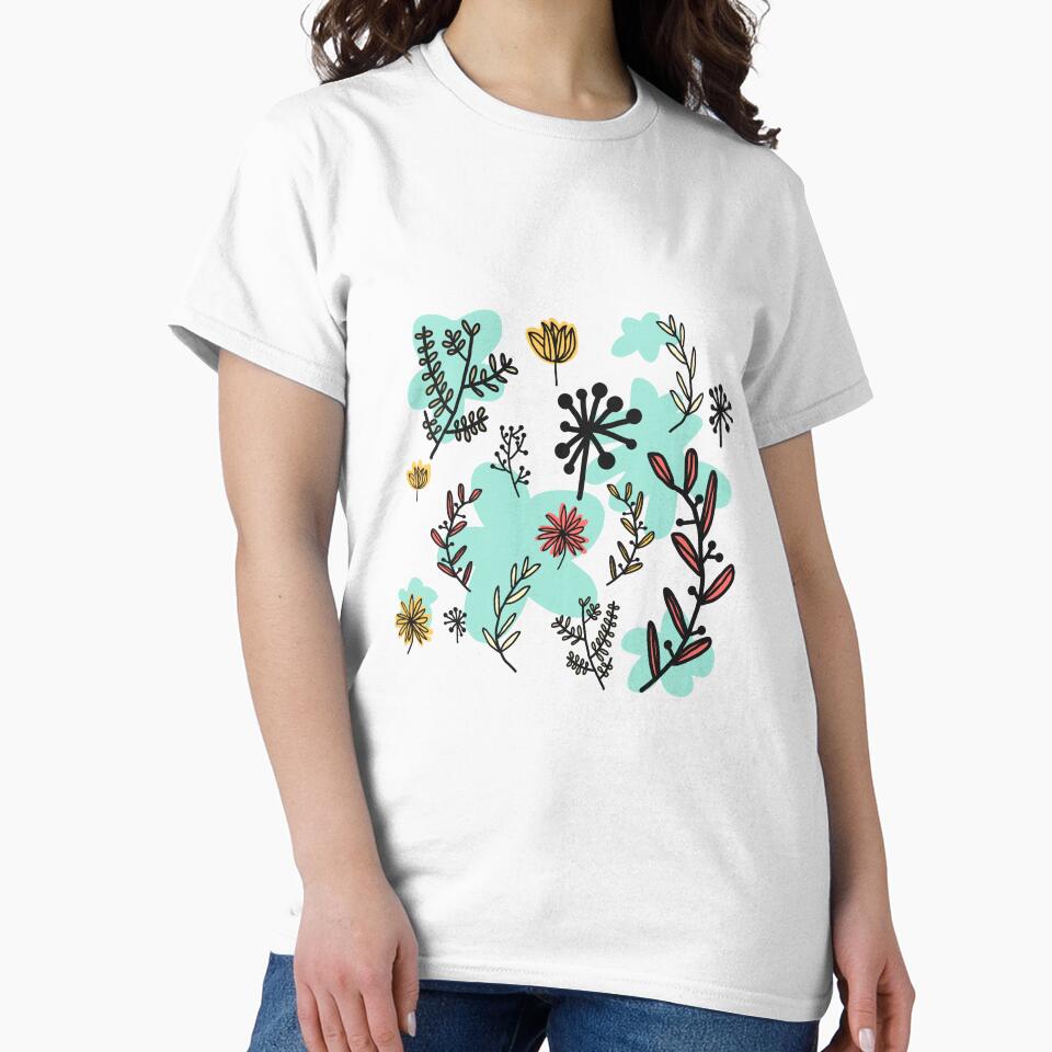 Flowers flower nature art minimalist design handmade pattern by Tropical Blood T-Shirts, Hoodie, Sweatshirt (Image 2)