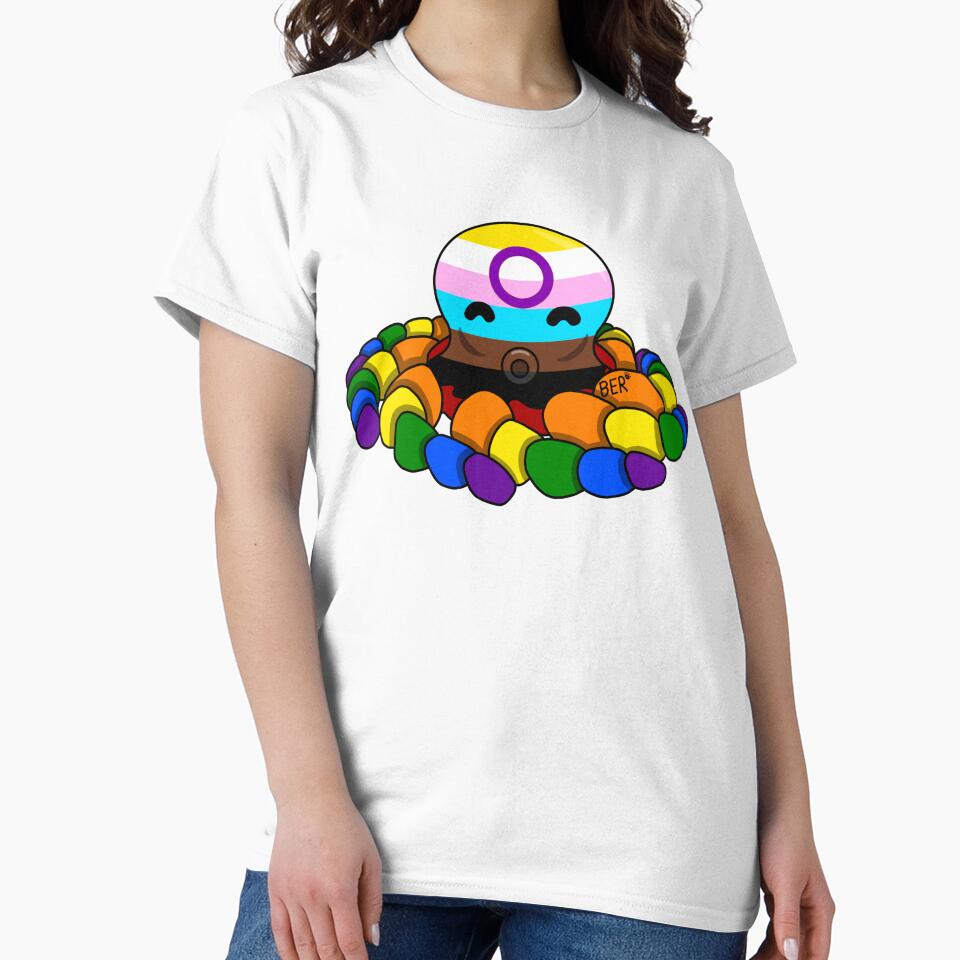 Progress Pride Fidget Octopus by SentABear T-Shirts, Hoodie, Sweatshirt | BlankRebels.com (Image 2)