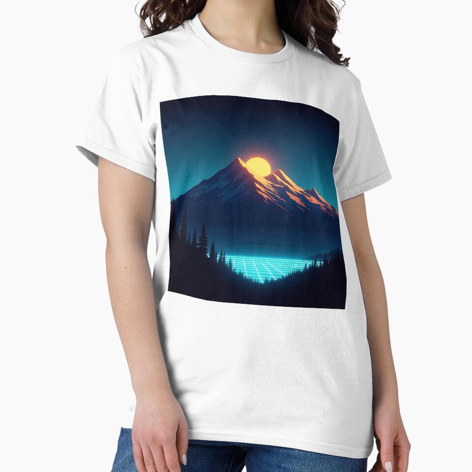 Synthwave Peak | Nature Abstract by Esterlane T-Shirts, Hoodie, Sweatshirt | BlankRebels.com (Image 2)