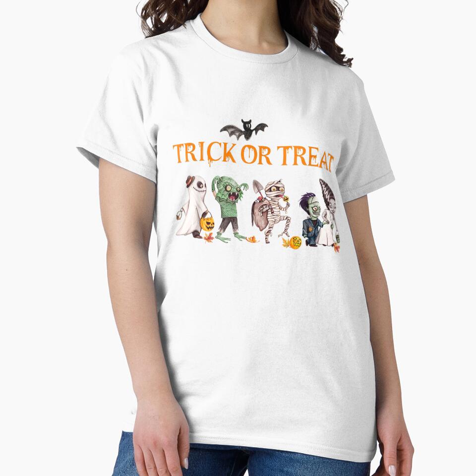 Trick or Treat Halloween retro Monster Kids Costume Parade by Jonahjimenez T-Shirts, Hoodie, Sweatshirt (Image 2)