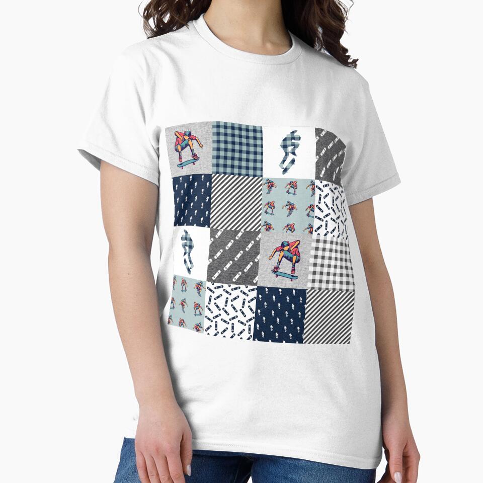Skateboarding Sport Checkered Pattern by WillaldShop T-Shirts, Hoodie, Sweatshirt | BlankRebels.com (Image 2)