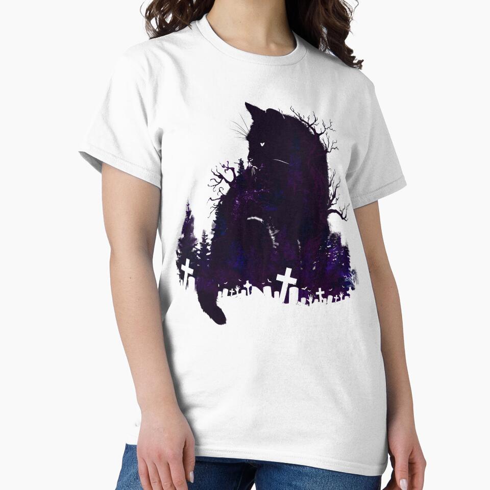 Black Cat Halloween Spooky by Pixelish T-Shirts, Hoodie, Sweatshirt | BlankRebels.com (Image 2)