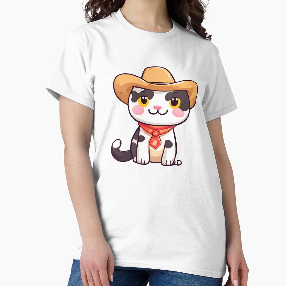 Cowboy Cat, Cute cat wearing cowboy hat, kawaii cat, by PurpleWay T-Shirts, Hoodie, Sweatshirt | BlankRebels.com (Image 2)