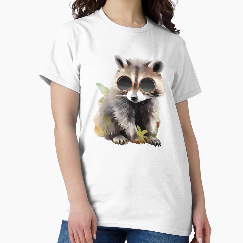 Cute Watercolor Baby Raccoon by TheAnimalZ00 T-Shirts, Hoodie, Sweatshirt | BlankRebels.com (Image 2)