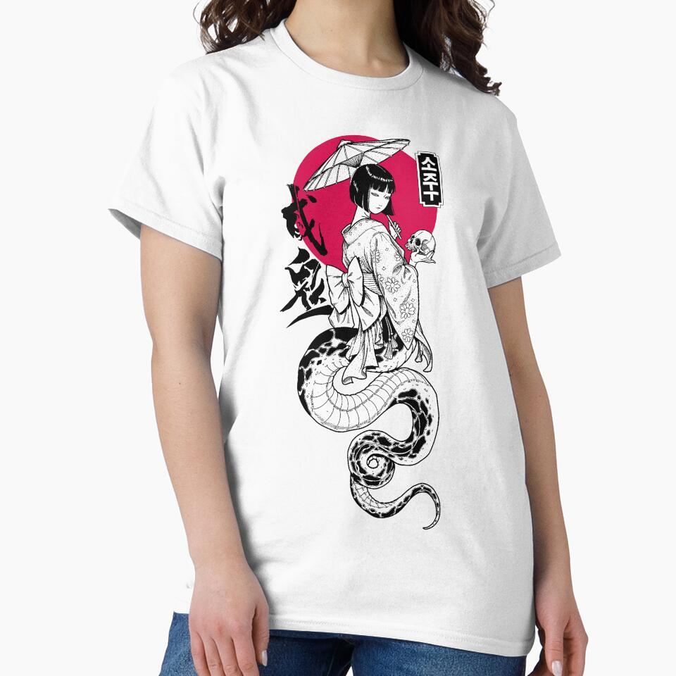 Aesthetic Snake Japanese Pop Art Geisha by OWLvision33 T-Shirts, Hoodie, Sweatshirt | BlankRebels.com (Image 2)