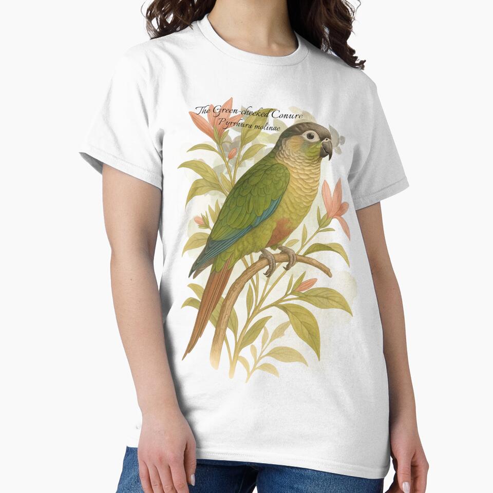 The Green-Cheeked Conure Scientific illustration Design by AvianDesign