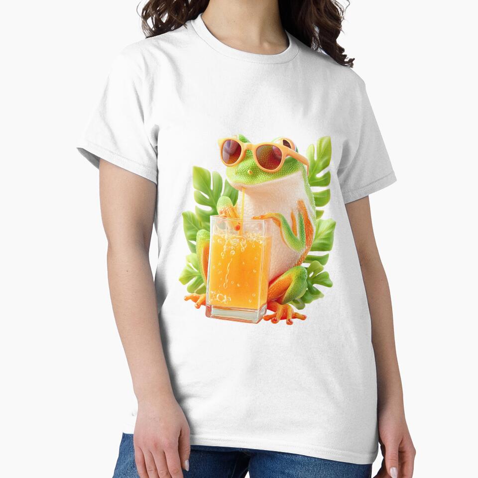 Funny Meme Frogs, Cool Frog with Sunglasses and Juice Box by ManchupornM T-Shirts, Hoodie, Sweatshirt (Image 2)
