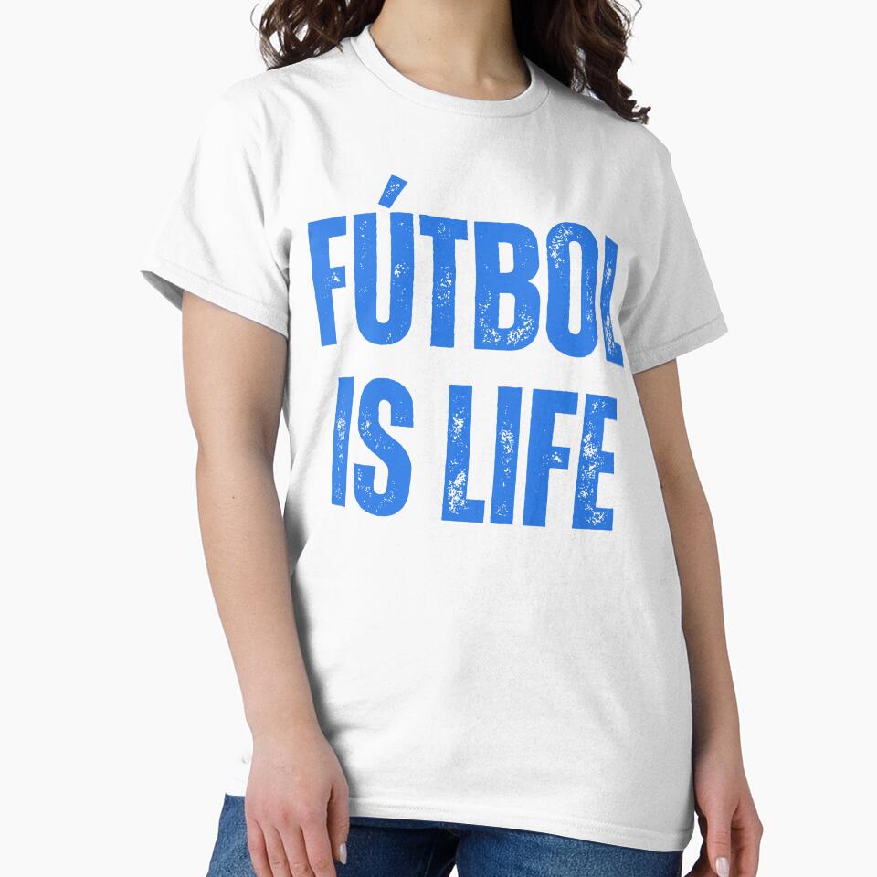 Futbol is Life Blue White Car Bumper by mariejosee22