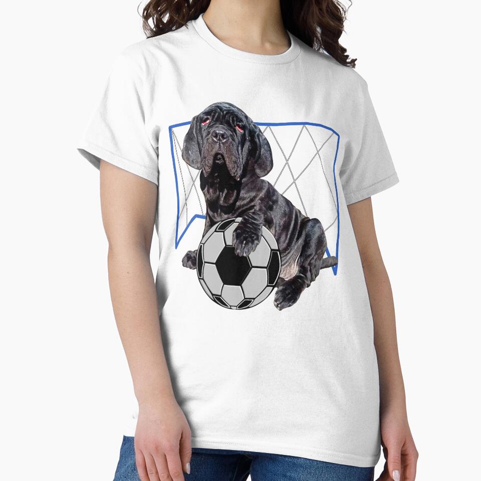 Neopaletian Mastiff with soccer ball and soccer goal by Galina Kostyaeva