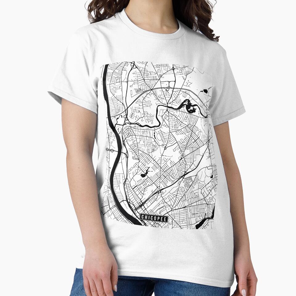 Chicopee, Massachusetts Street Map by InkistPrints
