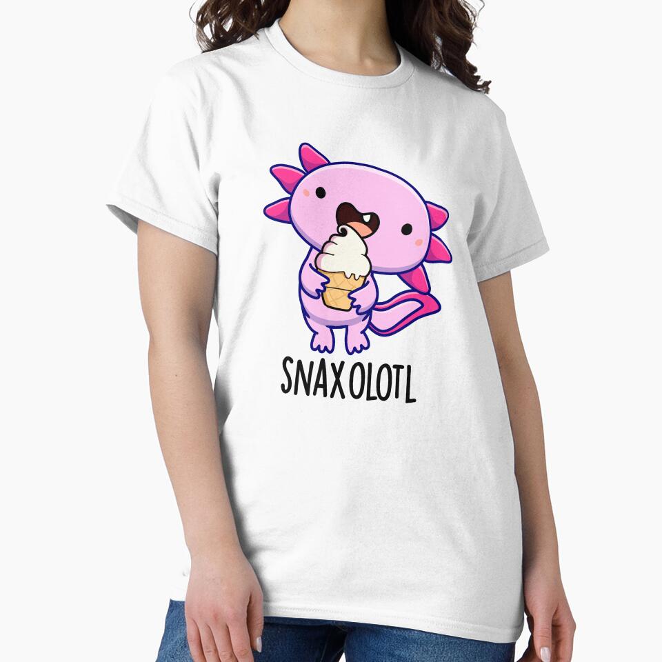 Snaxolotl Funny Axolotl Pun by punnybone T-Shirts, Hoodie, Sweatshirt | BlankRebels.com (Image 2)