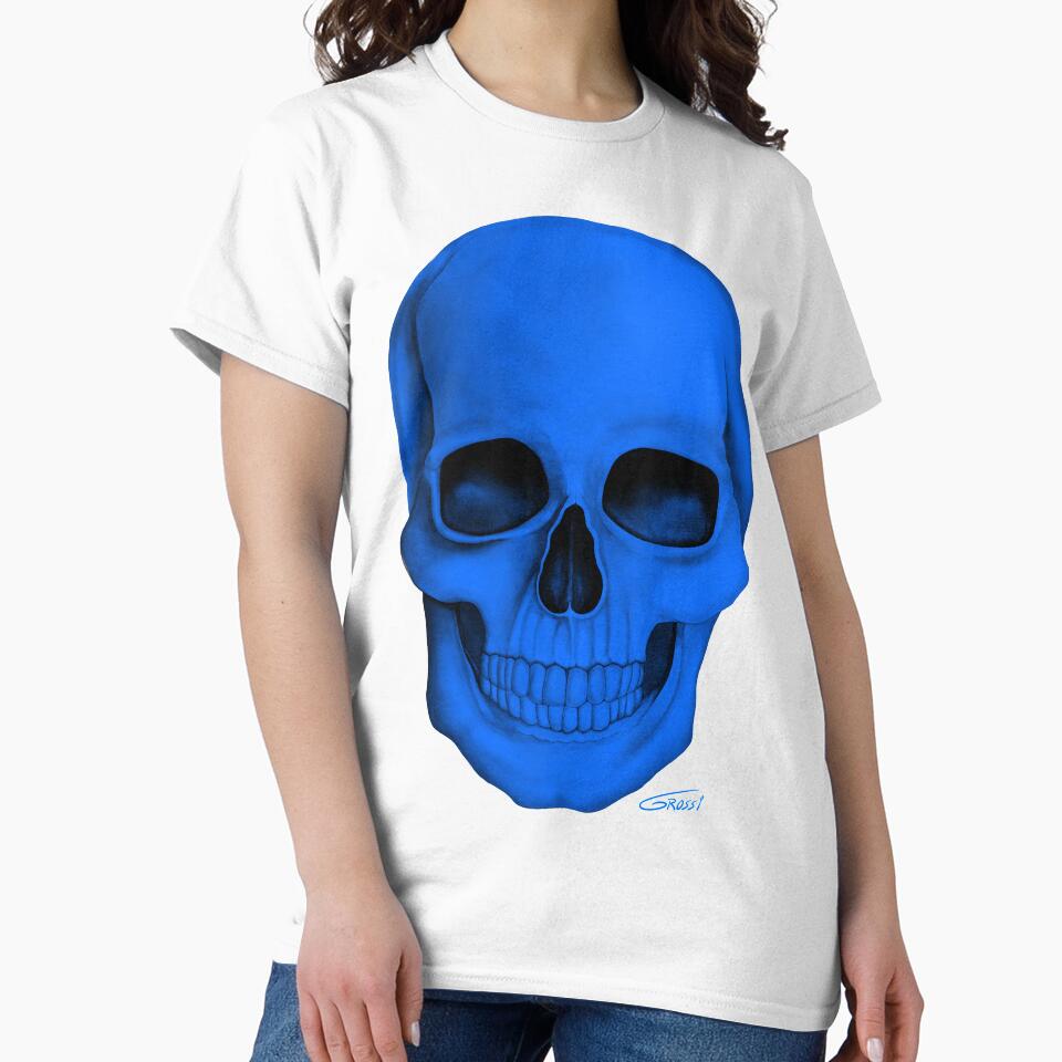 Blue Skull (On White Background) by GDGCreations T-Shirts, Hoodie, Sweatshirt | BlankRebels.com (Image 2)