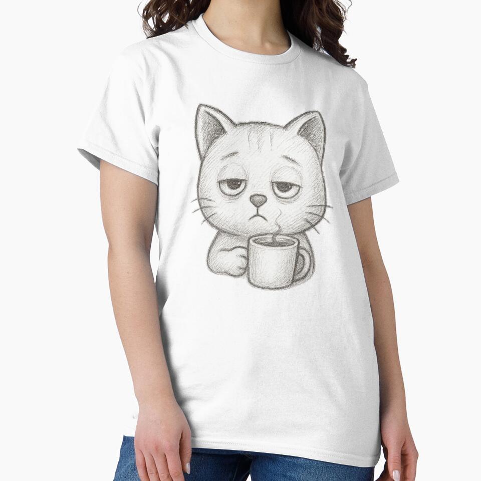 Cat Drinking Coffee by DomGDesign T-Shirts, Hoodie, Sweatshirt | BlankRebels.com (Image 2)