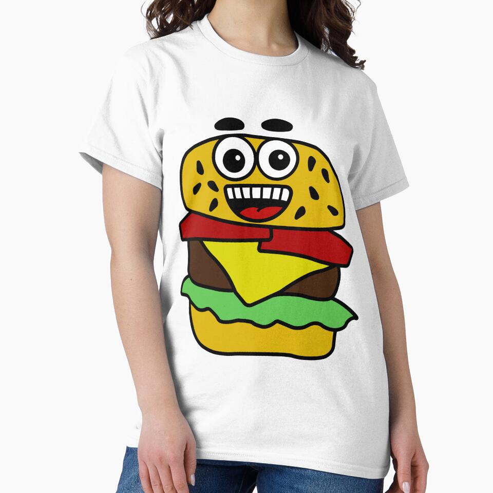 Cute Burger Smiling by RandjaDesign T-Shirts, Hoodie, Sweatshirt | BlankRebels.com (Image 2)