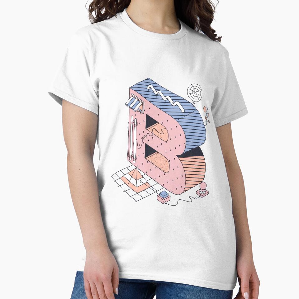 Pastel Retro Letter B by CynthSky T-Shirts, Hoodie, Sweatshirt | BlankRebels.com (Image 2)