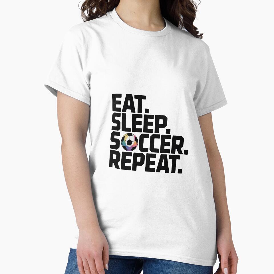 Eat Sleep Soccer Repeat  | Minimal Football Quote | Soccer Lover by Dezyra Clothing