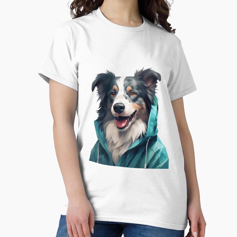 Border Collie In Hoodie by NicolasGlowArt T-Shirts, Sweatshirt | BlankRebels.com (Image 2)