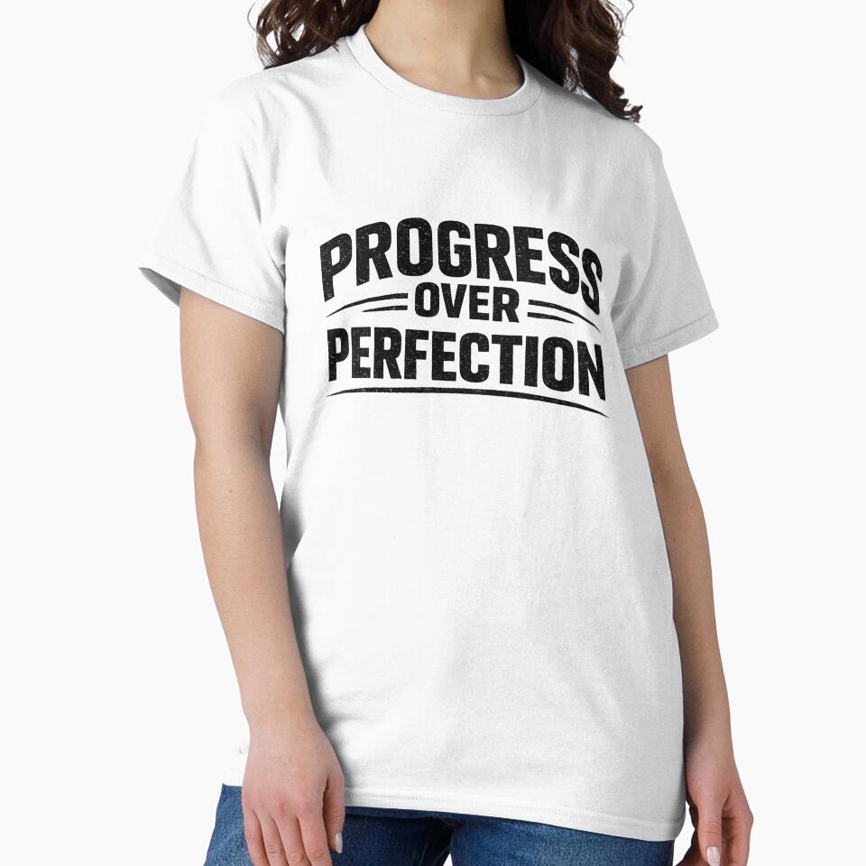 Progress Over Perfection – Gym Motivation Fitness Quote Design by Mavriboy