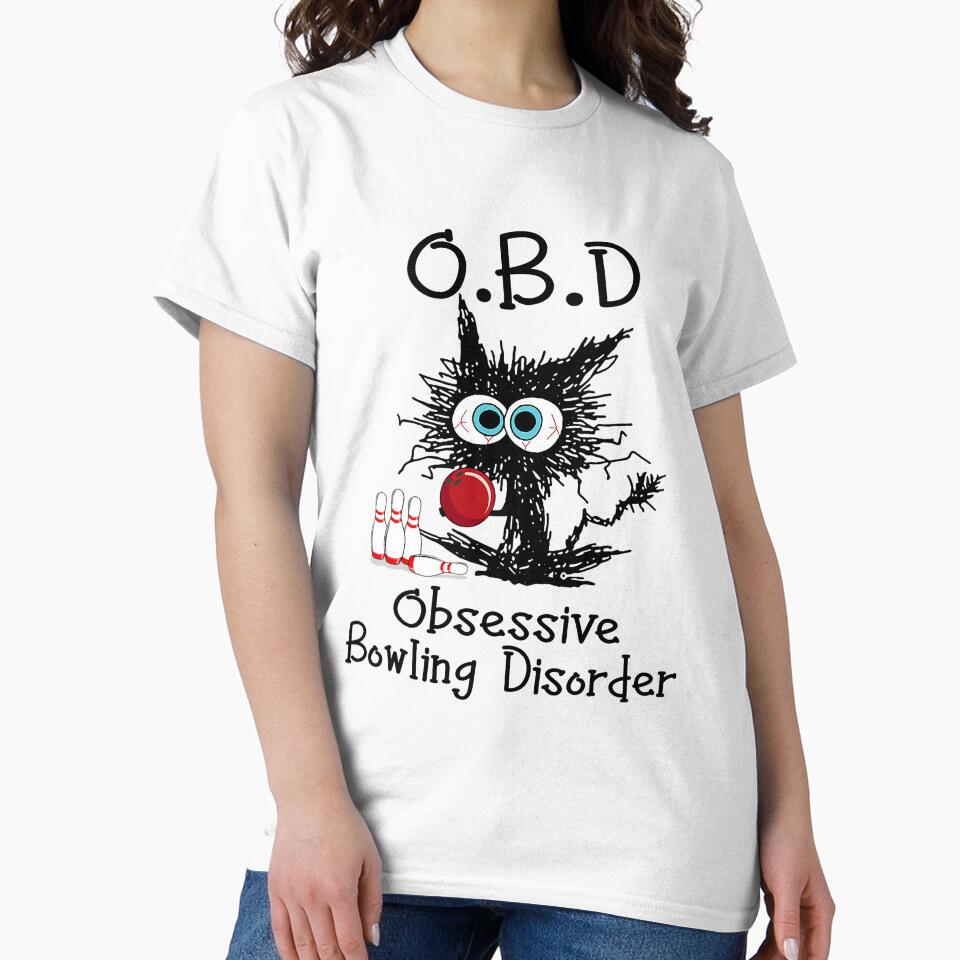OBD Obsessive Bowling Disorder Funny Black Cat Bowling by herlindasuen T-Shirts, Hoodie, Sweatshirt (Image 2)