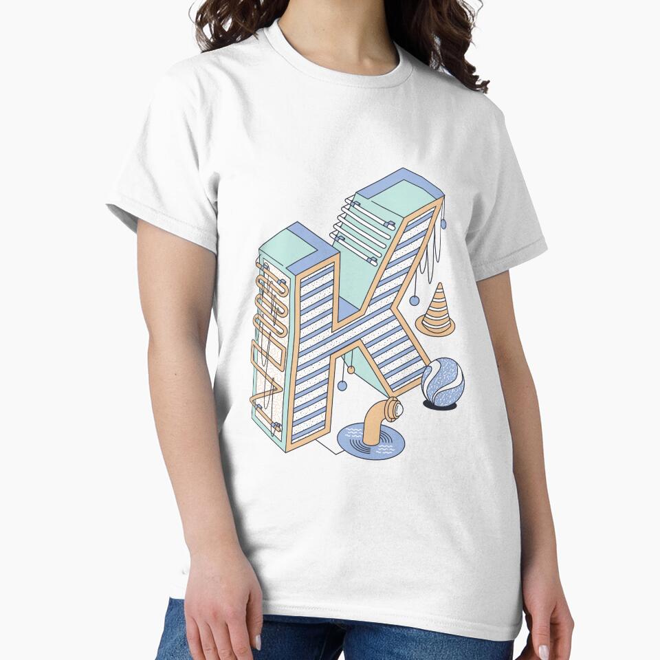 Pastel Retro Letter K by CynthSky T-Shirts, Hoodie, Sweatshirt | BlankRebels.com (Image 2)