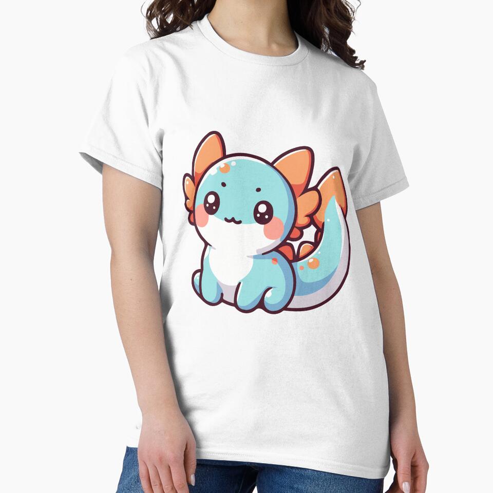 Axolotl Kawaii Chibi by Riley-art102 T-Shirts, Hoodie, Sweatshirt | BlankRebels.com (Image 2)