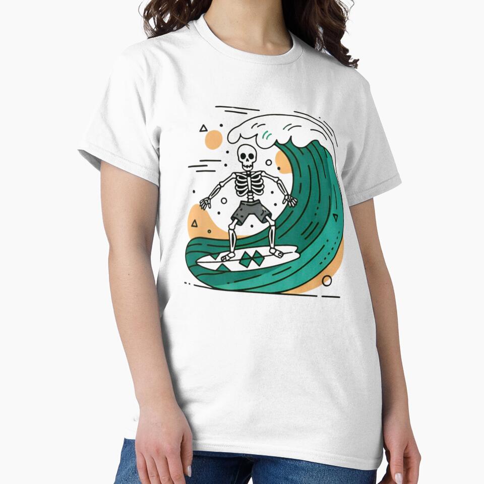 SURFING | Minimalist Skeleton Streetwear Art by DEADLINE. T-Shirts, Hoodie, Sweatshirt | BlankRebels.com (Image 2)
