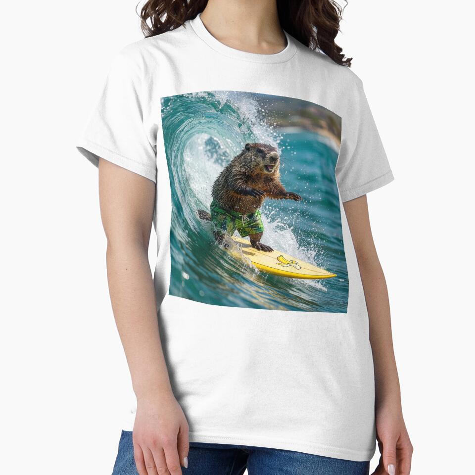 Surfin' Woodchuck (Groundhog) by Tridentulus T-Shirts, Hoodie, Sweatshirt | BlankRebels.com (Image 2)