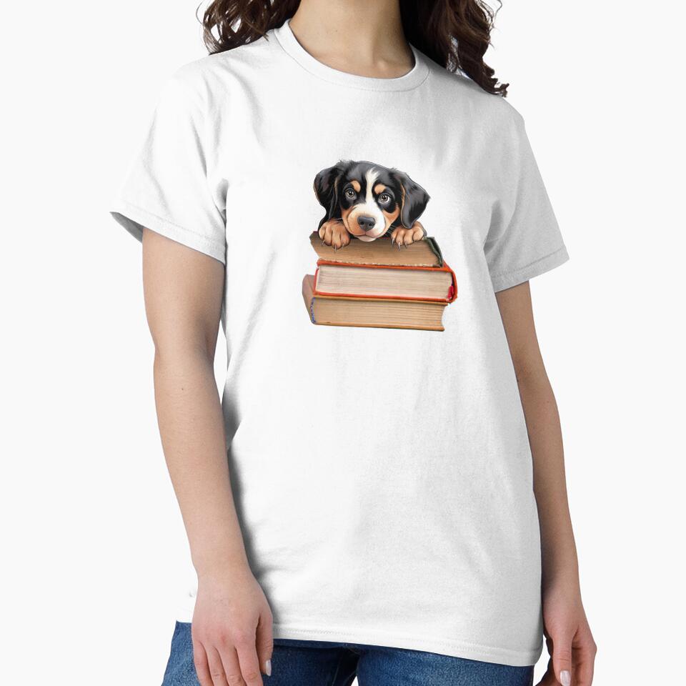Entlebucher Mountain Dog And Books by TheAnimalZ00 T-Shirts, Hoodie, Sweatshirt | BlankRebels.com (Image 2)